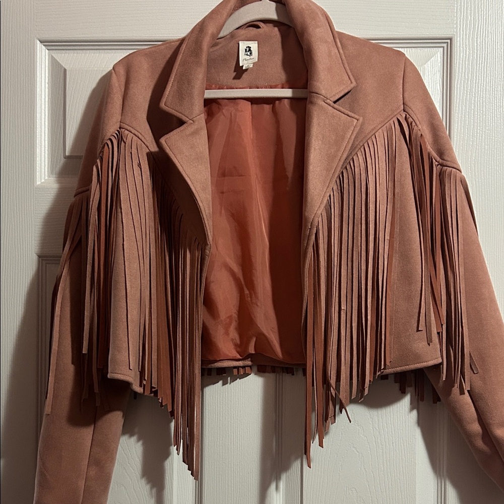 LAWLESS Fringe Suede Jacket - Dusty Pink